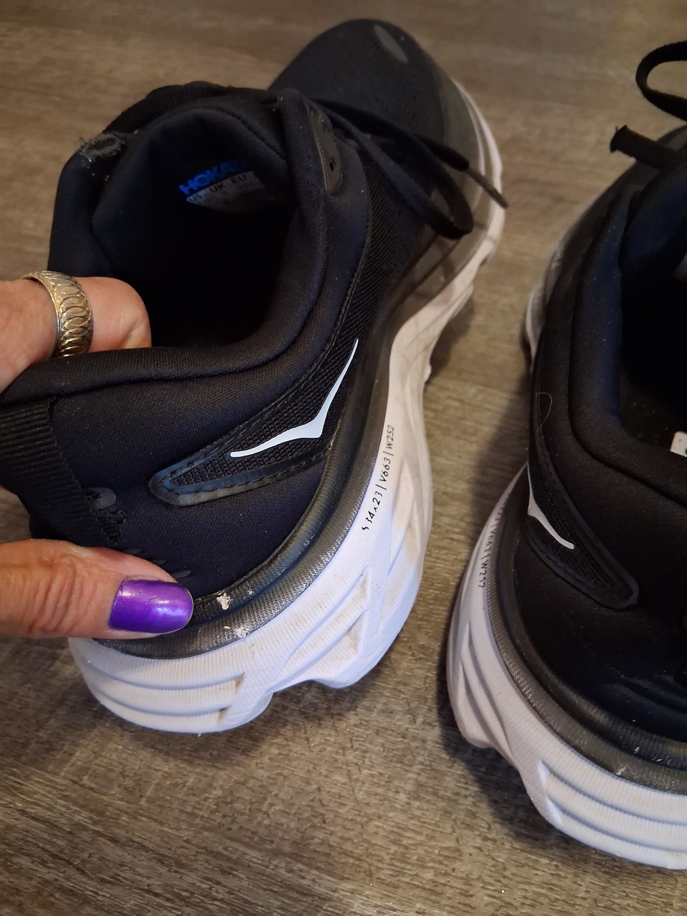 HOKA Black & White Running Shoes - Picture 6 of 8